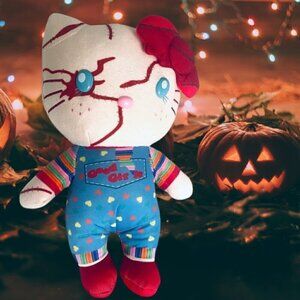 🎃 NWOT Halloween Hello Kitty Chucky Plush Dolls – 9" - 9.5" 🧸🔪